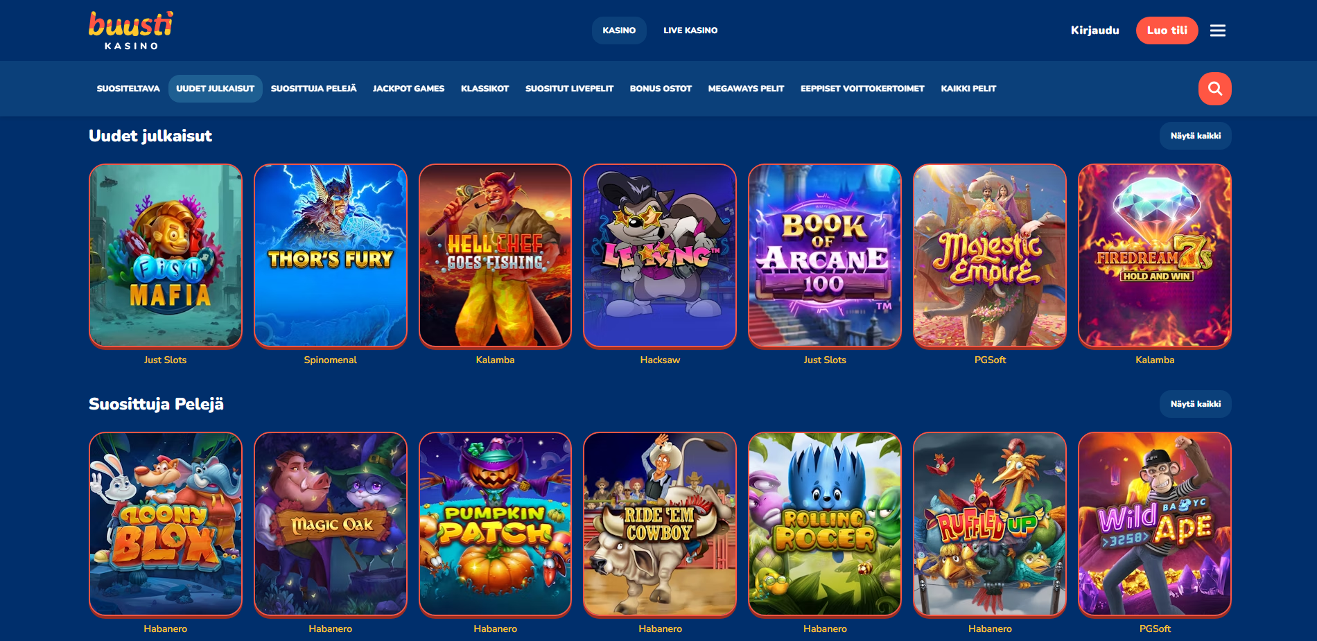 Buusti Casino Games