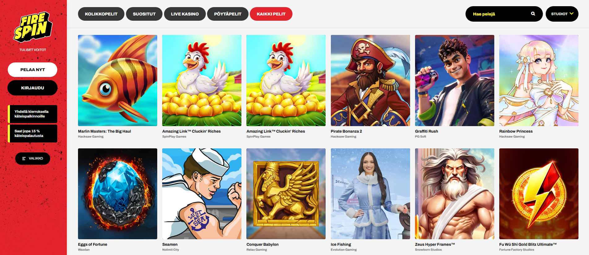 Firespin casino games