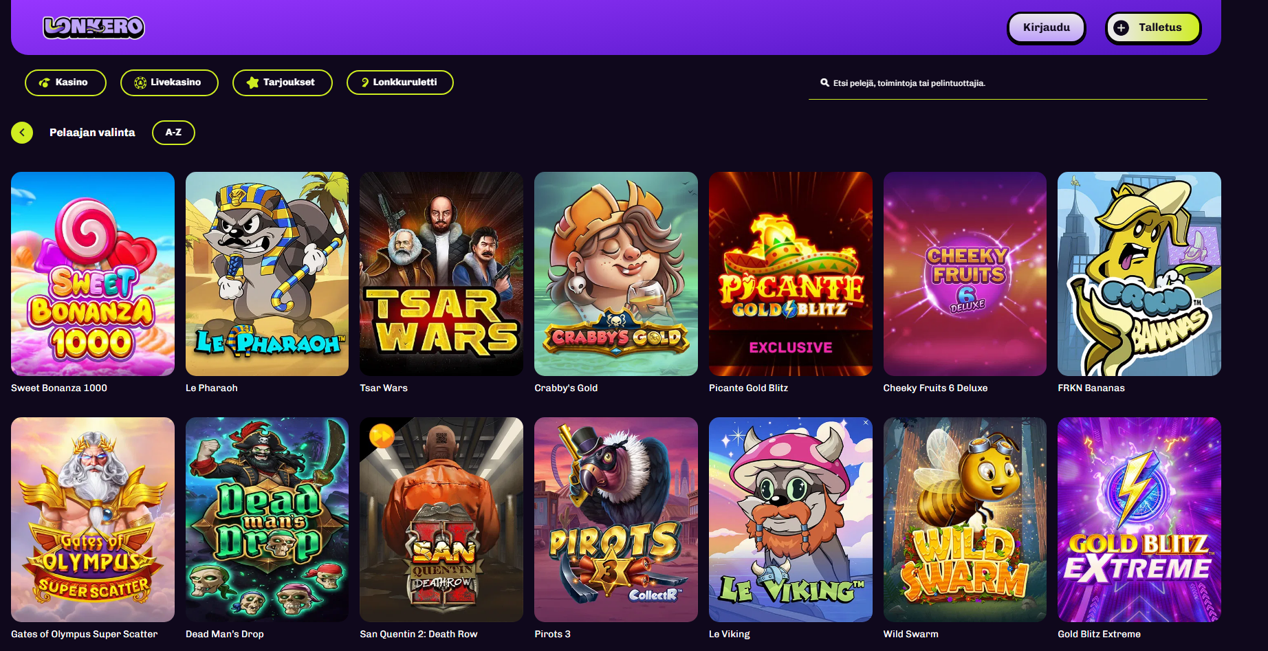 Lonkero Casino Games