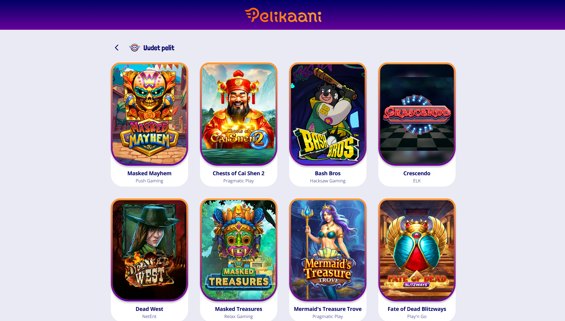 Pelikaani Casino Games