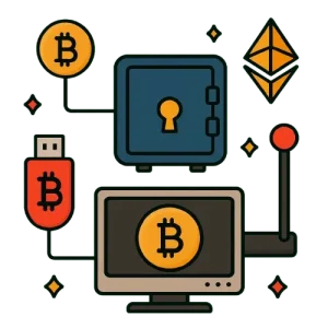 Symbolit, jotka kuvaavat Bitcoin kasinolla pelaamista