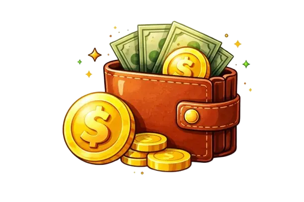 Rahansiirtoja kasinolla kuvaava kuvitus