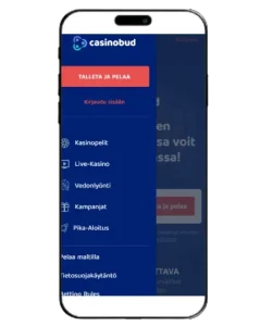 Casinobud Casinon valikko mobiilissa