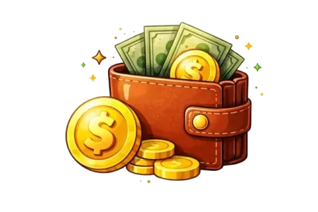 Rahansiirtoja kasinolla kuvaava kuvitus