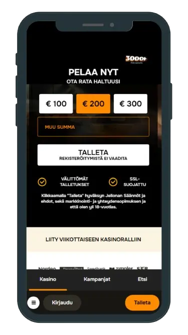 Jellona Casinon peliaula mobiilissa