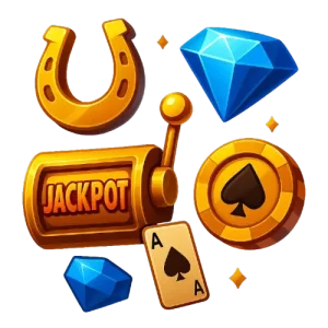 Jackpot-voitto ja kasinopelin symbolit