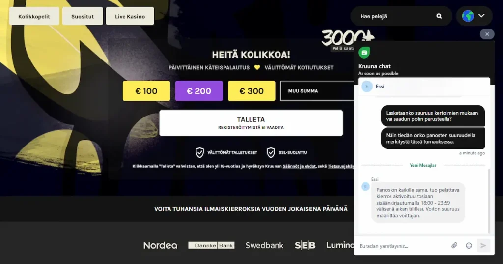 Kruuna Casinon asiakaspalvelu