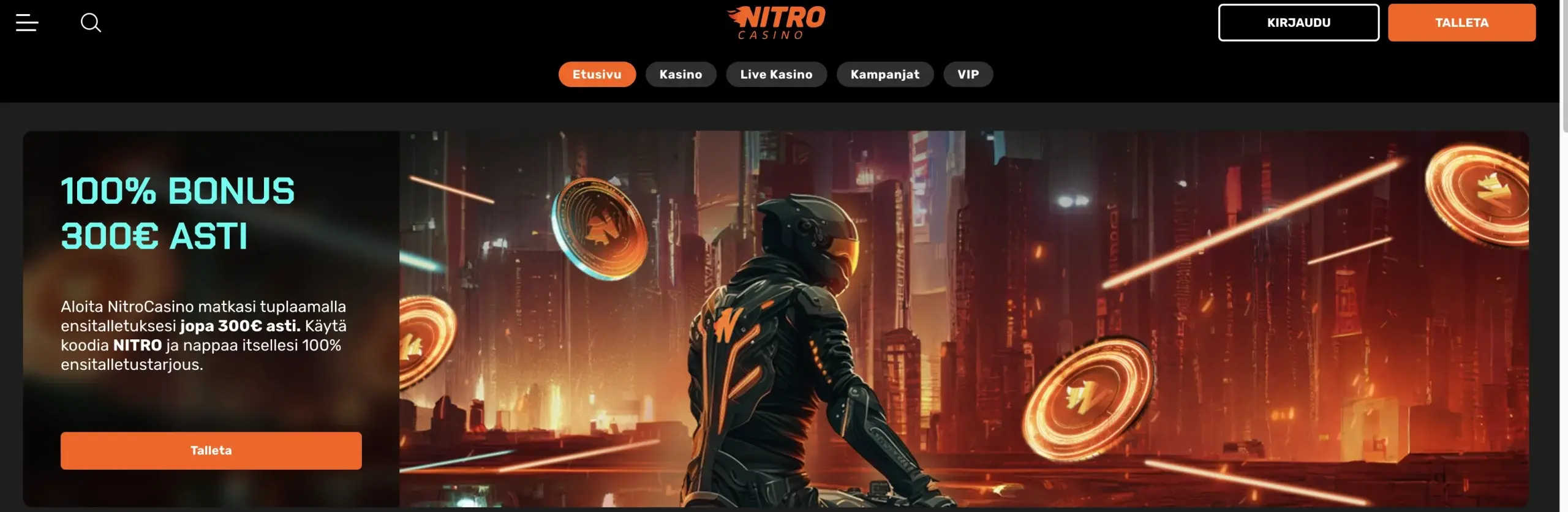 Nitro Casinon tervetulobonus