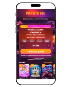 Paratiisi Casinon peliaula mobiilissa