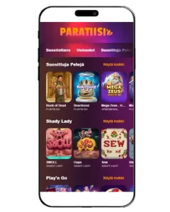 Paratiisi Casinon pelivalikoima mobiilissa