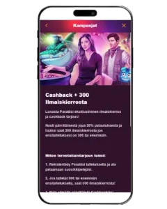 Paratiisi Casinon tervetulobonus mobiilissa