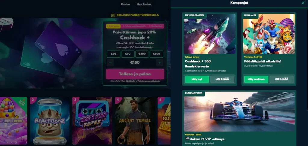 Raketti Casinon muut kampanjat