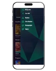 Raketti Casinon valikko mobiilissa
