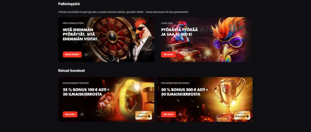 Rooster Bet Casinon kampanjat