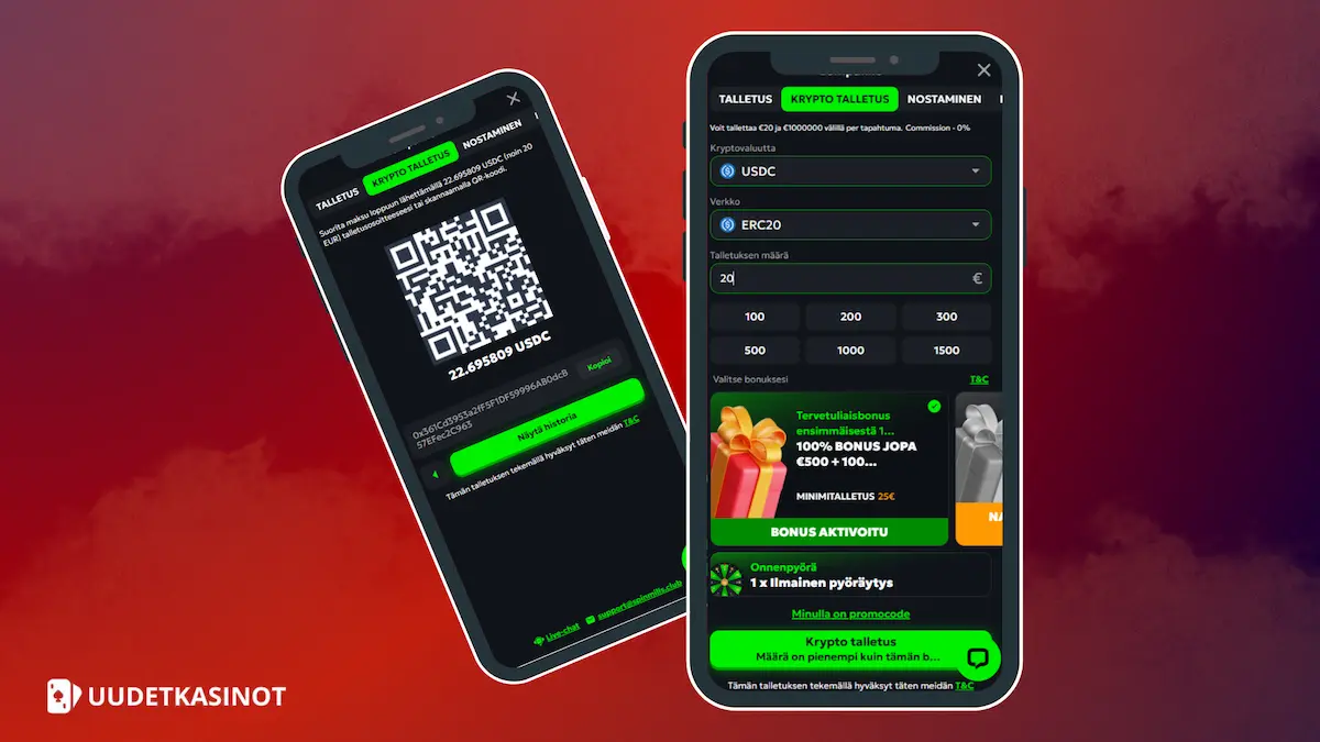 SpinMills Casino ja USDC talletukset