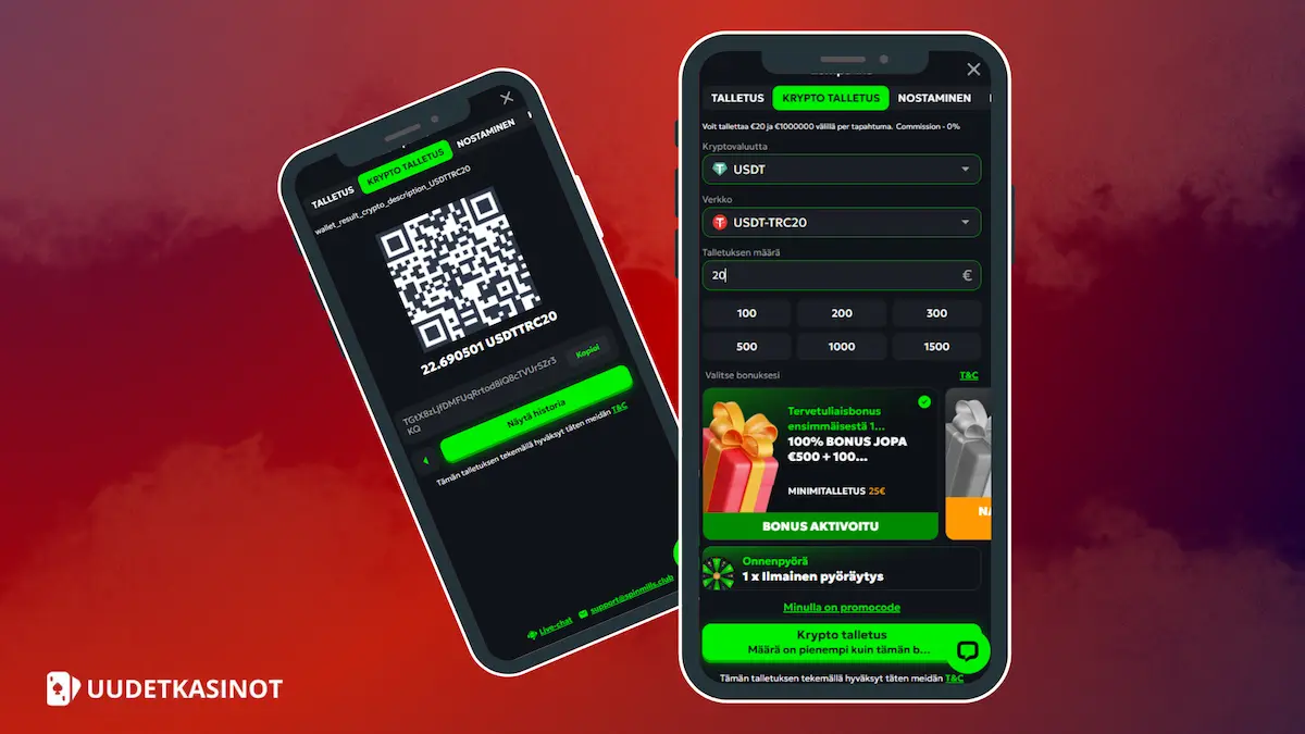 SpinMills Casino ja USDT talletukset