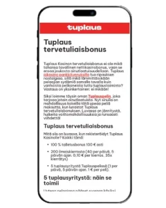 Tuplaus Casinon tervetulobonus mobiilissa