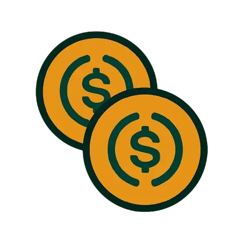 USD Coin symbolit kullanväristen kolikoiden sisällä