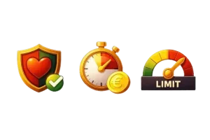 Vastuullinen pelaaminen, sekä sitä kuvaavat symbolit