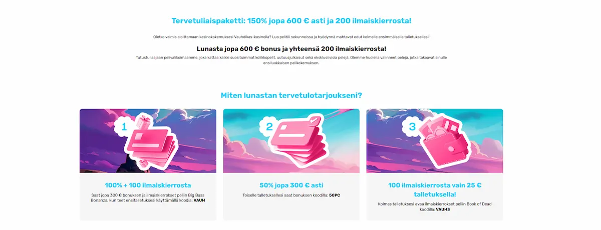 Vauhdikas Kasinon tervetulobonus