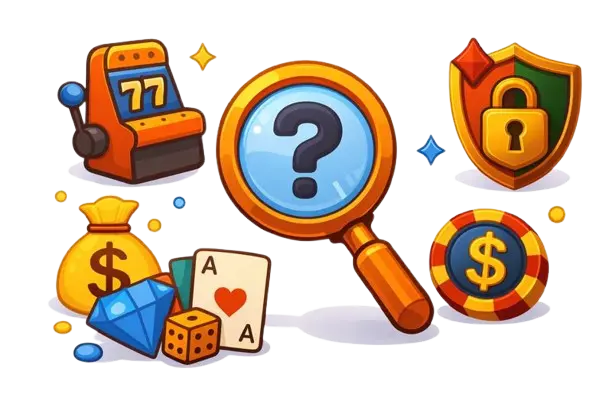 Kasinolla pelaamista kuvaavia symboleita